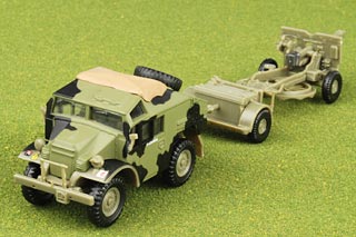 C8 Quad Artillery Tractor Diecast Model, British Army 7th Armored Div Desert Rats