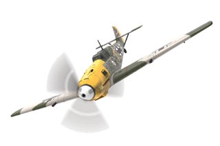 Bf 109E Diecast Model, Luftwaffe 6./JG 51, Yellow 1, Josef 'Pips' Priller