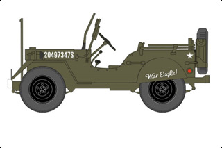 Jeep Diecast Model, US Army, Gen. George Patton, 1945 - SEP PRE-ORDER