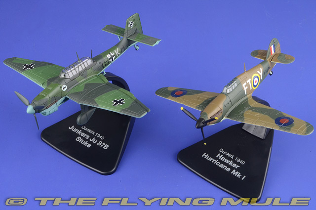 Duel série terminé modèle NEUF Hawkwer Hurricane et ju-87 métal 1:72 ATLAS