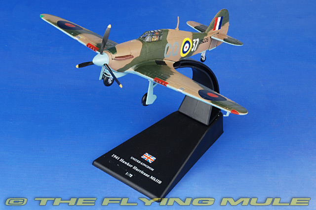 1/72 Scale dailymall Diecast Airplane WWII Hawker Hurricane Mk IIB Fighter Aircraft Model Collectible Decoration Gift 5.5 x 6.6 x 4.7 inch 
