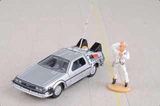 DeLorean Diecast Model, Doc Brown, Back to the Future, 1985, w/Figure