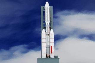 Titan IIIE Rocket Diecast Model, NASA, w/Launch Tower