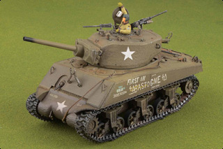 M4A3E2 Sherman Jumbo Diecast Model, US Army 4th Armored Div, First in Bastogne