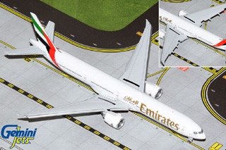 777-300ER Diecast Model, Emirates Airlines, A6-END, Flaps Down