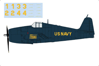 F6F-5 Hellcat Diecast Model, USN Blue Angels, 1946, w/Decal Sheet - NOV PRE-ORDER