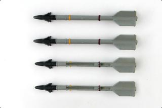 Diecast Model, 4-Piece AIM-9L Sidewinder Missile Set