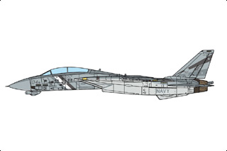 F-14D Tomcat Diecast Model, USN VF-2 Bounty Hunters, NE104, USS