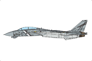F-14D Tomcat Diecast Model, USN VF-2 Bounty Hunters, NE106, USS