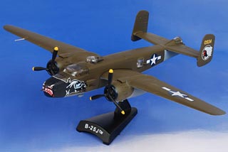 B-25J Mitchell Diecast Model, USAAF 345th BG, 499th BS Bats Outa' Hell, Betty's
