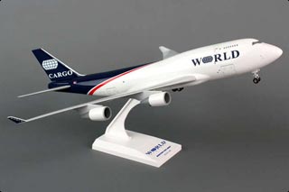 747-400 Display Model, World Airways, w/Landing Gear